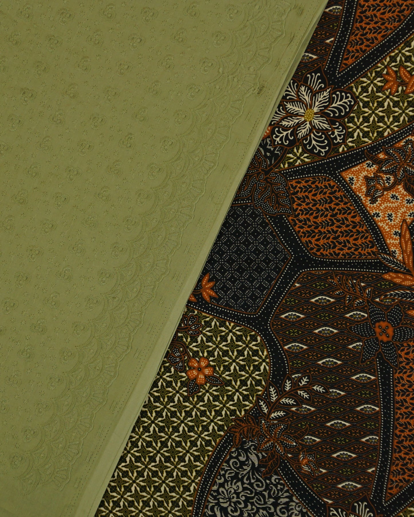 Rona Sari Dewi Nusantara Batik with Chikan Cotton Cambric 44" Combo Set