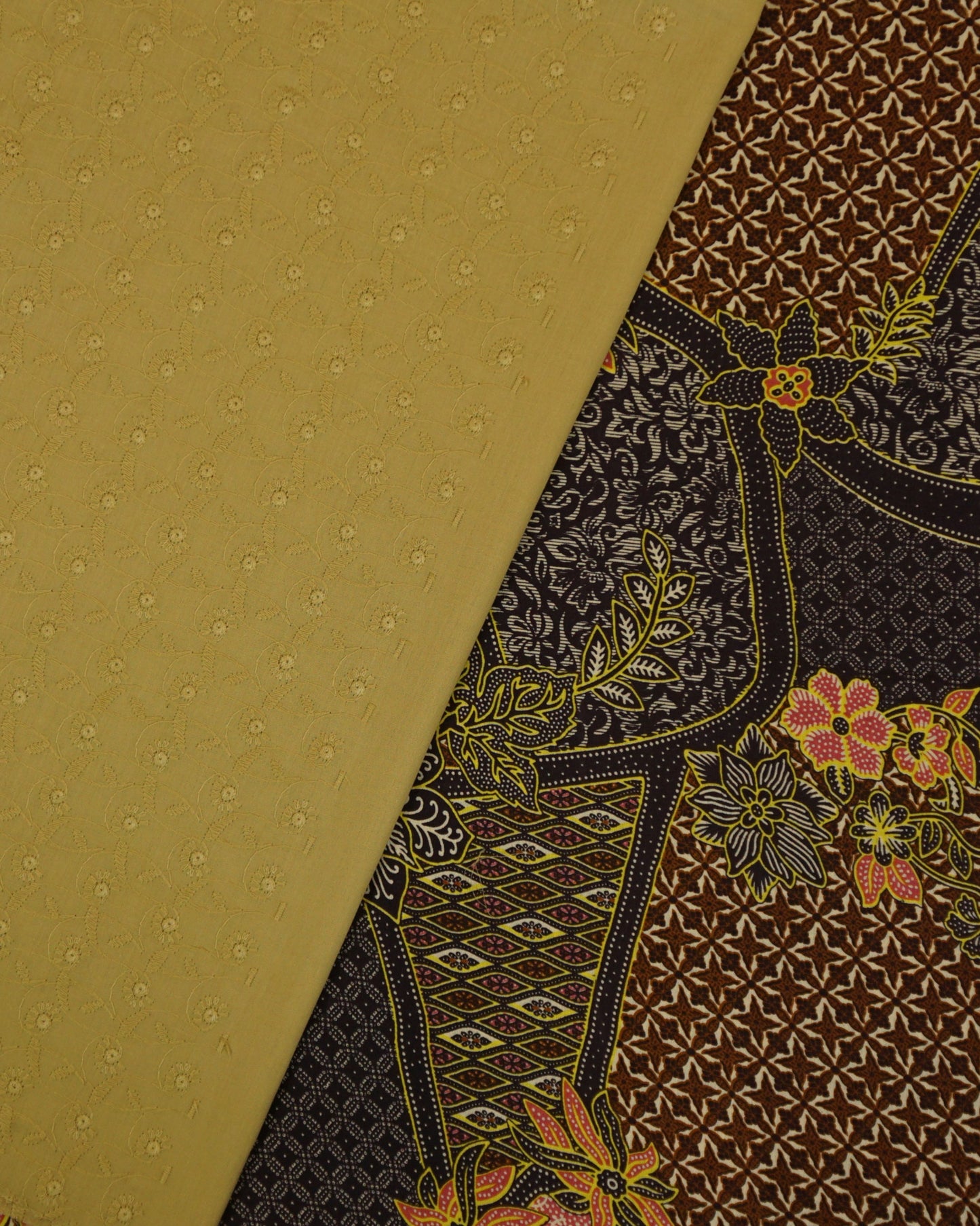 Rona Sari Dewi Nusantara Batik with Chikan Cotton Cambric 44" Combo Set