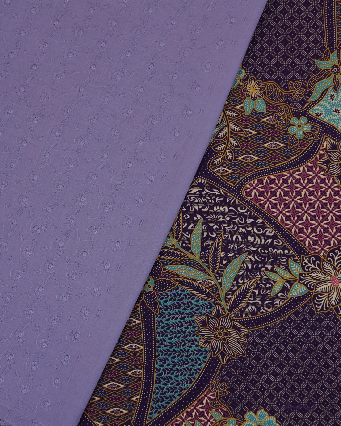 Rona Sari Dewi Nusantara Batik with Chikan Cotton Cambric 44" Combo Set