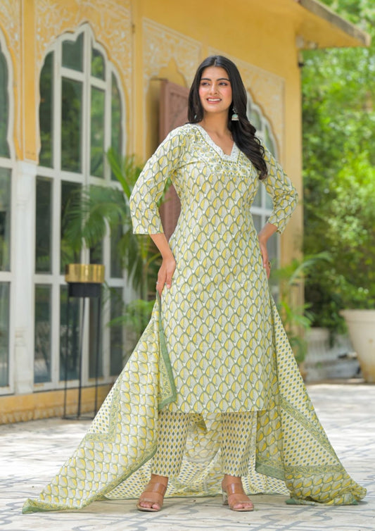 Aradhya Ladies Cotton Suit 3pc Set