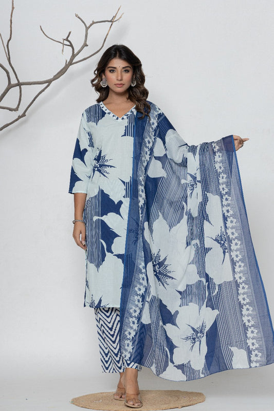 Kurti Set Ladies-3 pc set Cotton Design 1