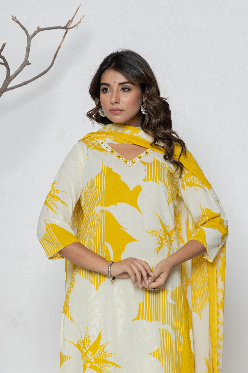 Kurti Set Ladies-3 pc set Cotton Design 1