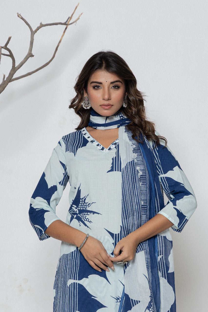 Kurti Set Ladies-3 pc set Cotton Design 1