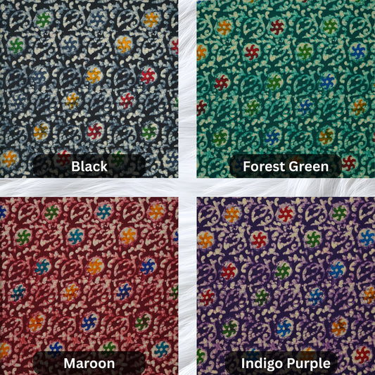 KAMDAR Batik Indigo Cambric Prints Bidang 44" Open Meter (Kain Ela) - 100% Cotton Fabric