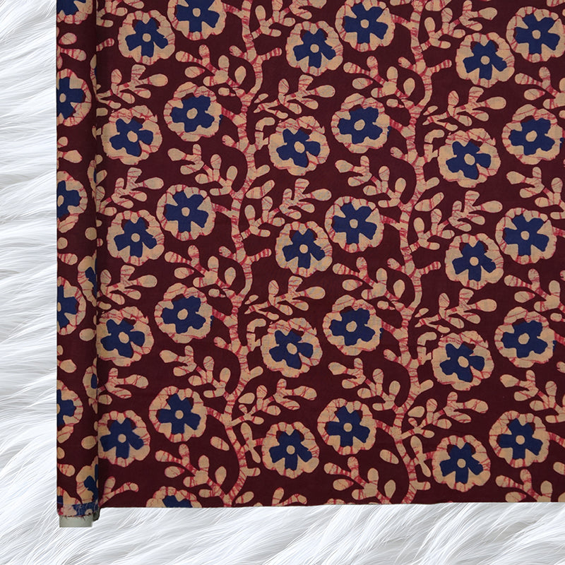 KAMDAR Batik Indigo Cambric Prints Bidang 44" Open Meter (Kain Ela) - 100% Cotton Fabric
