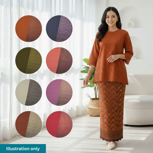 KAMDAR Songket Aidan Metallic Bidang 44" Open Meter (Kain Ela) - Ironless & Tak Jarang