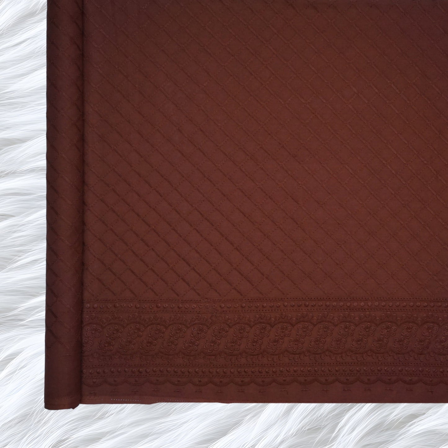 KAMDAR Cotton Cambric Embroidery Elora 60S Bidang 44" Open Meter (Kain Ela) - Texture & Timbul