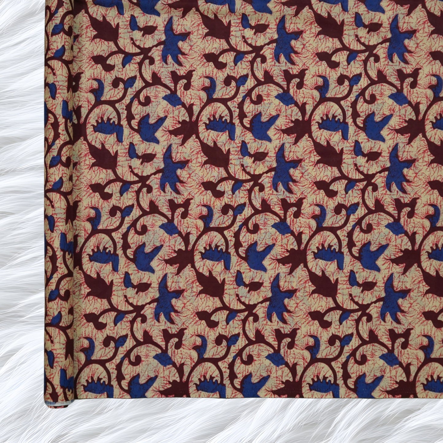 KAMDAR Batik Indigo Cambric Prints Bidang 44" Open Meter (Kain Ela) - 100% Cotton Fabric