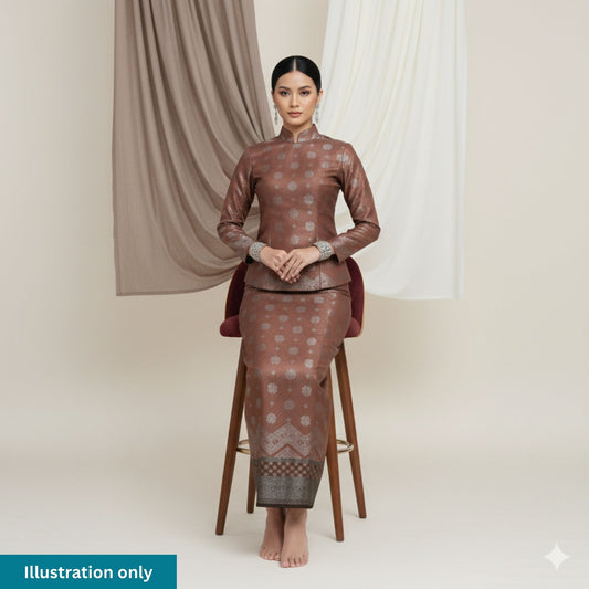 KAMDAR Songket Metallic Bidang 44" Open Meter (Kain Ela) - Ironless & Tak Jarang