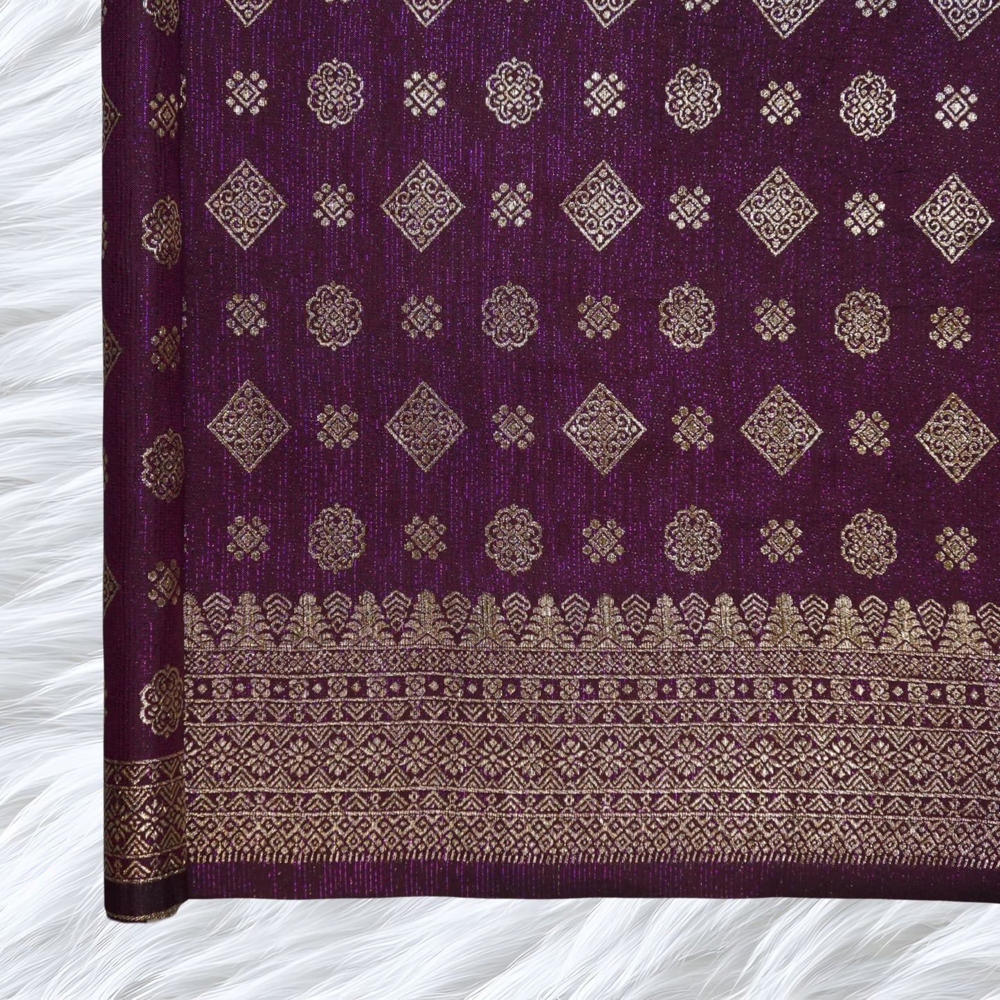 KAMDAR Songket Metallic Bidang 44" Open Meter (Kain Ela) - Ironless & Tak Jarang
