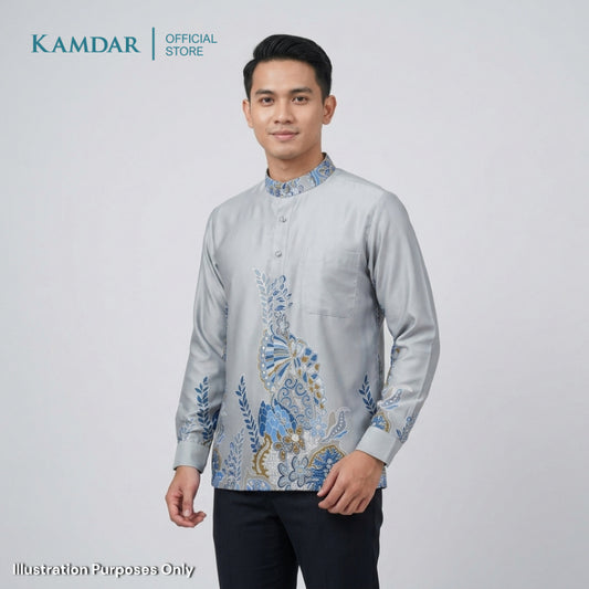 KAMDAR – Surya Batik Shirt Comfort Fit Long Sleeves | Corak Bunga Botanik