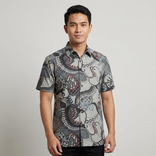 KAMDAR Buana Batik Shirt | Kemeja Batik Cotton Comfort Fit Moden | Formal & Smart Casual | XS-5XL