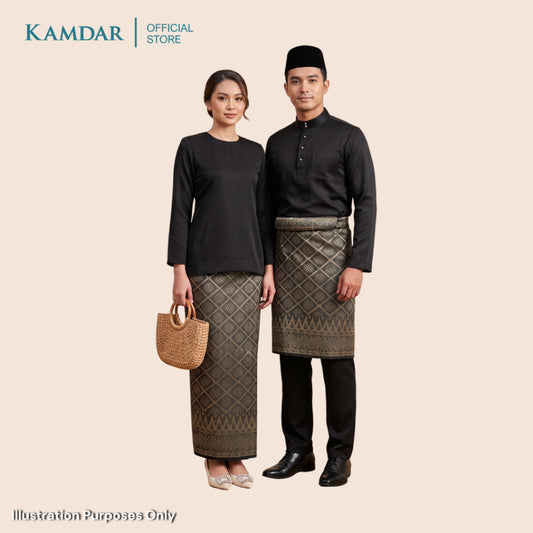 KAMDAR – Delima Jingga Songket Metallic Kain Pasang | Songket Mewah Eksklusif – 2M/4M