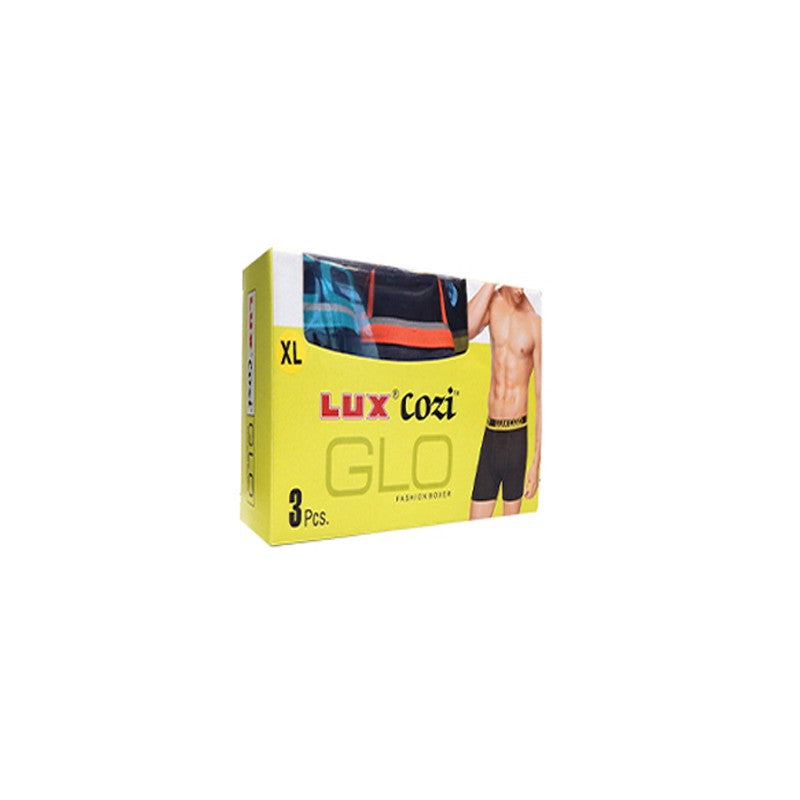 Lux Cozi Glo Men'S Boxer Shorts 3 Pc Pack ( Ready Stock)