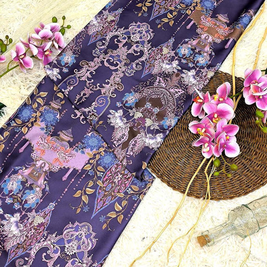 KAMDAR – Julian Satin Digital Prints | Corak Oriental Baroque | Kain Baju Kurung