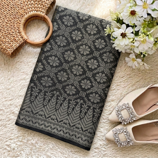 KAMDAR – Bunga Tanjung Songket Metallic Kain Pasang | Songket Tradisional Berkualiti – 2M/4M