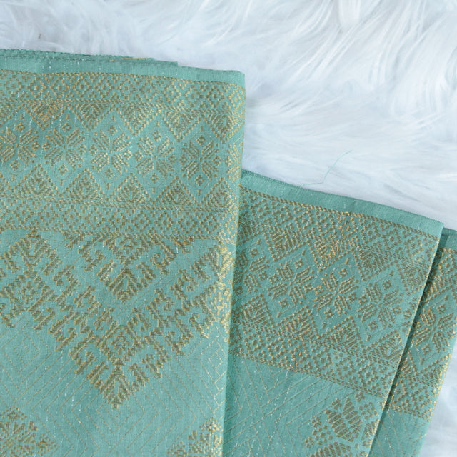 KAMDAR Songket Pyramid One Side Border Bidang 44" Open Meter (Kain Ela) - Ironless & Tak Jarang
