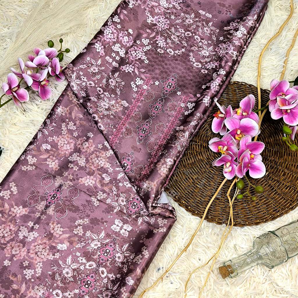 Rayanza Kain Satin Digital Print – Floral Tonal