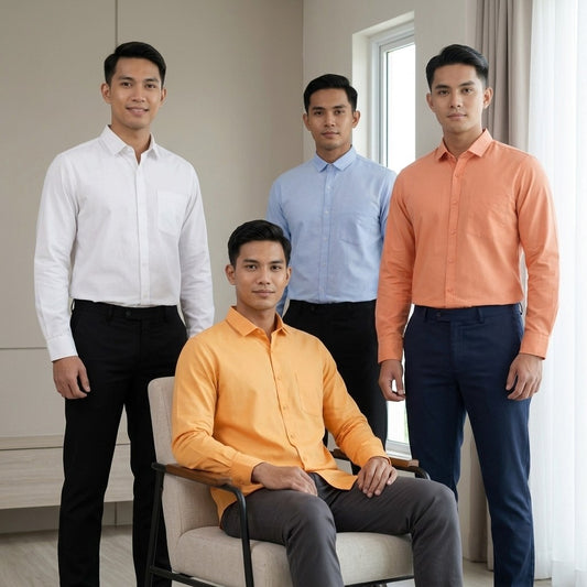 KAMDAR Aethon Executive Shirt Lelaki | Kemeja Lengan Panjang Stripe | Smart Formal Office Wear | M-5XL