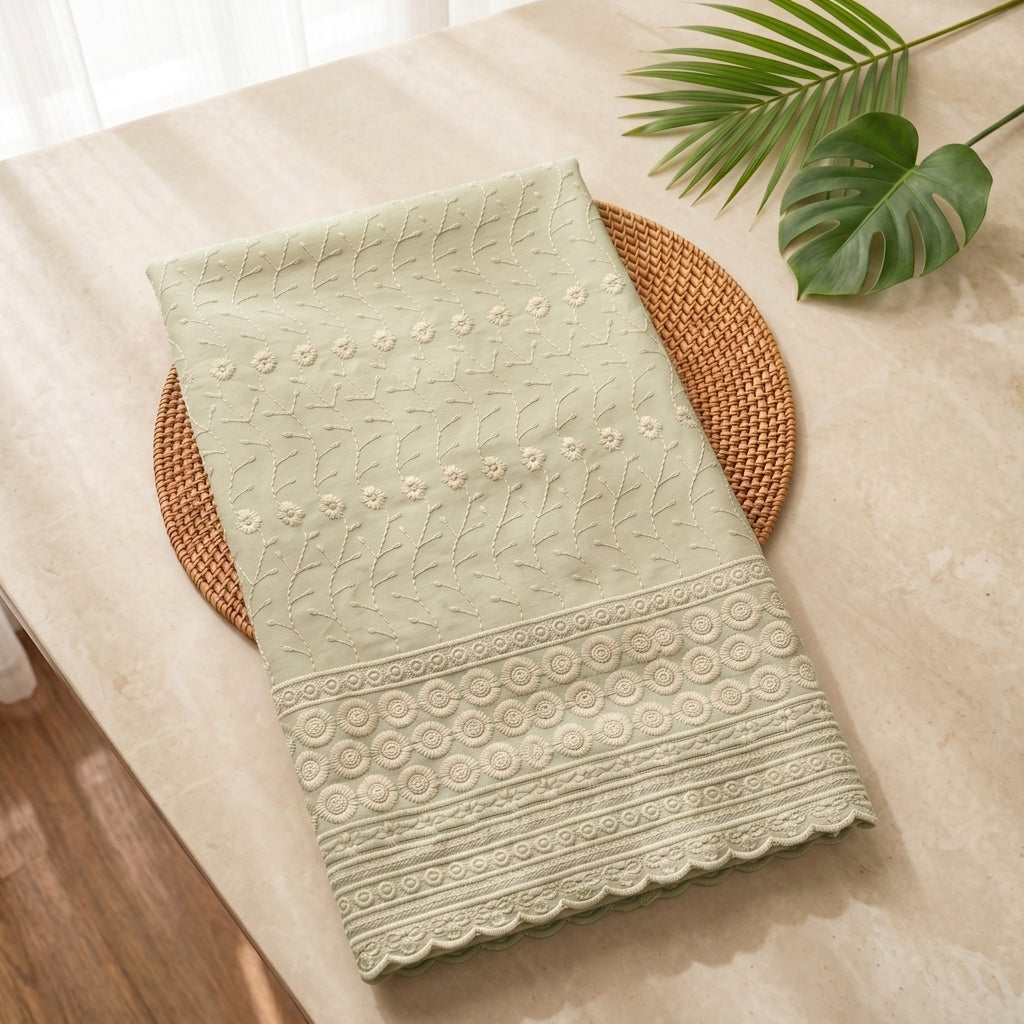 KAMDAR – Seri Aurora Kilauan Micro Two Tone Embroidery Kain Pasang (2M / 4M)