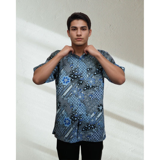 KAMDAR Baju Batik Cotton Sewi Nusantara Short Sleeve