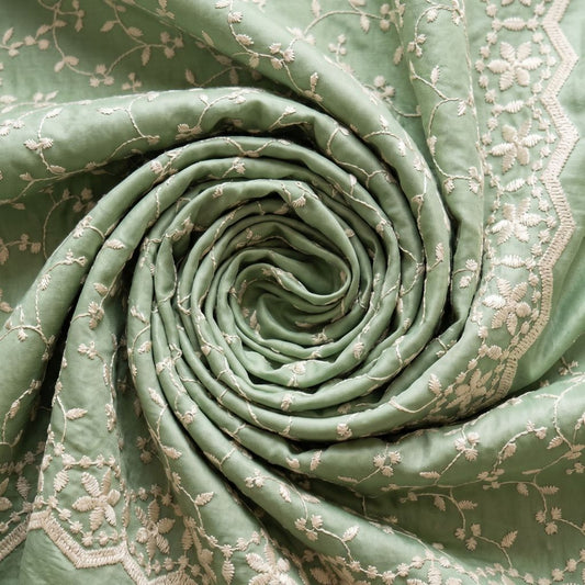 KAMDAR – Seri Mawar Cotton Cambric White Embroidery