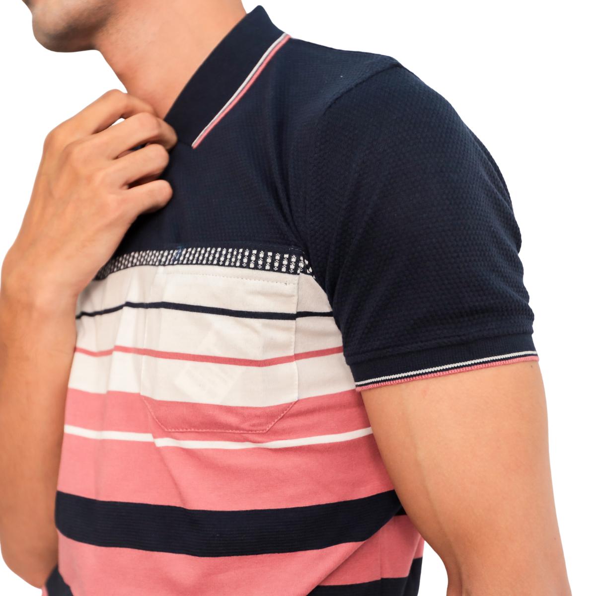 Men's Stripe Collar T-Shirt