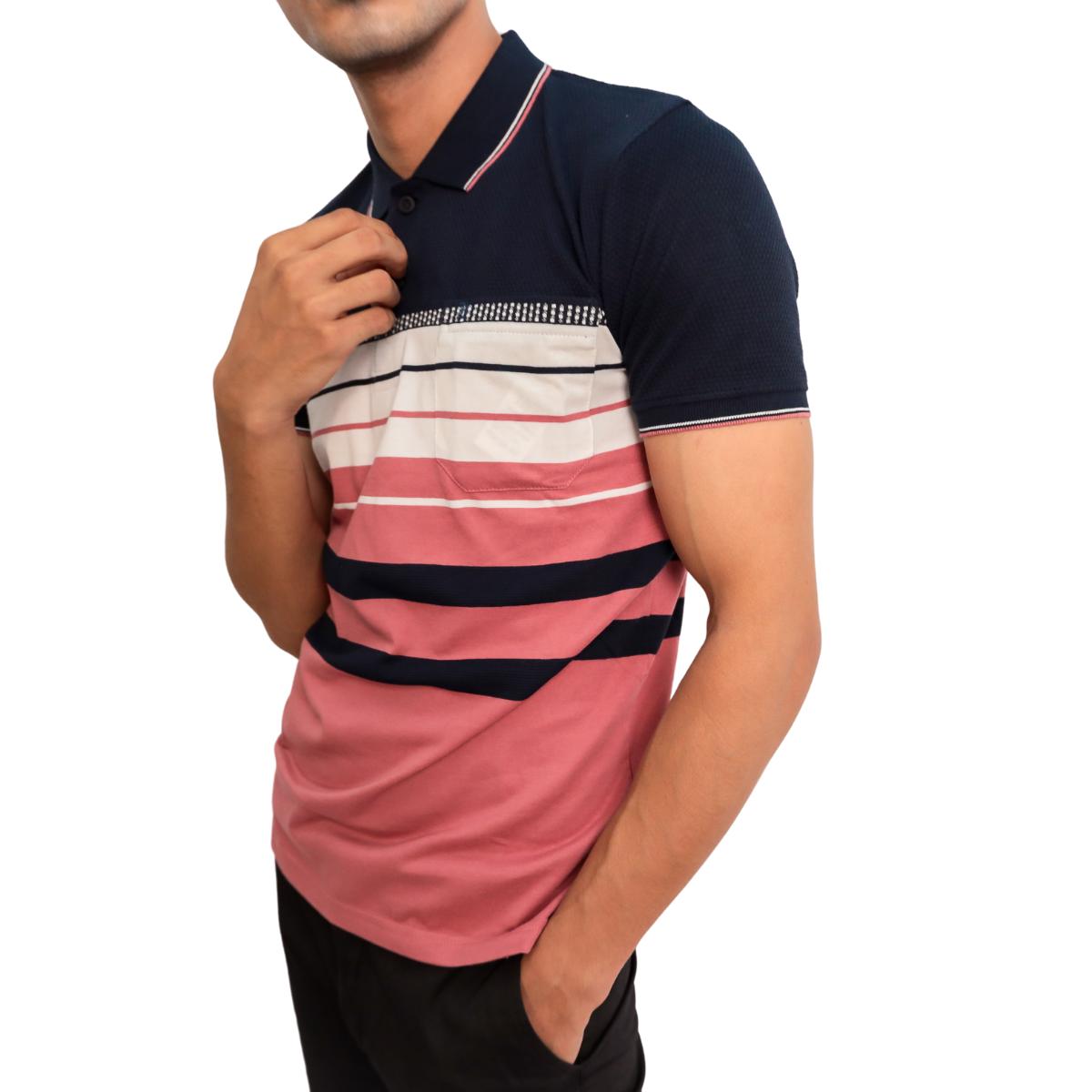 Men's Stripe Collar T-Shirt