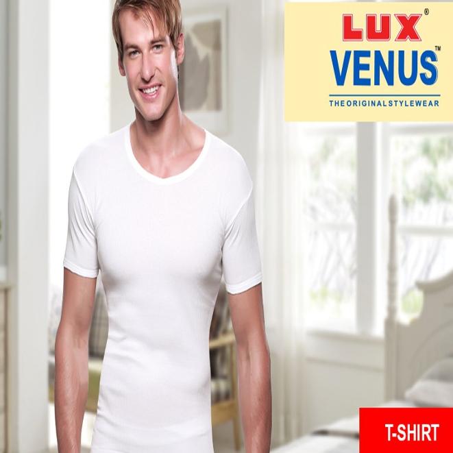 Lux Venus Men Innerwear T-Shirt White 3Pcs/Pack