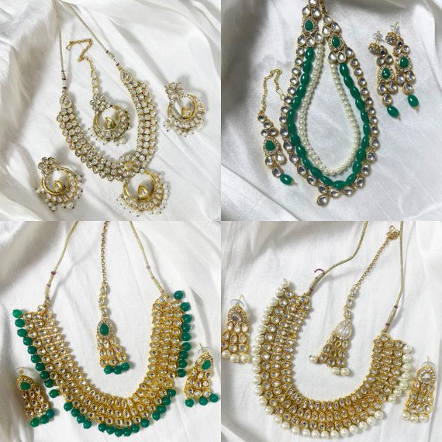 Barang Kemas Set Renda Kalung KAMDAR untuk Pakaian Wanita India untuk Perlawanan Majlis Perayaan Dengan Fesyen Saree Bollywood