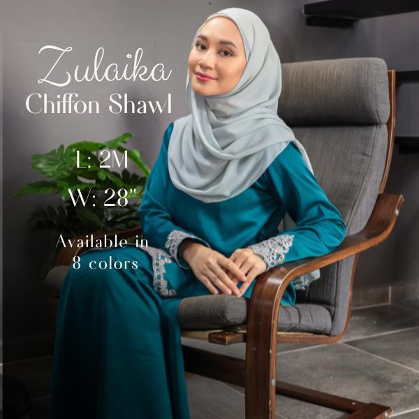 Zulaikha Chiffon Plain Shawl 2 Meter