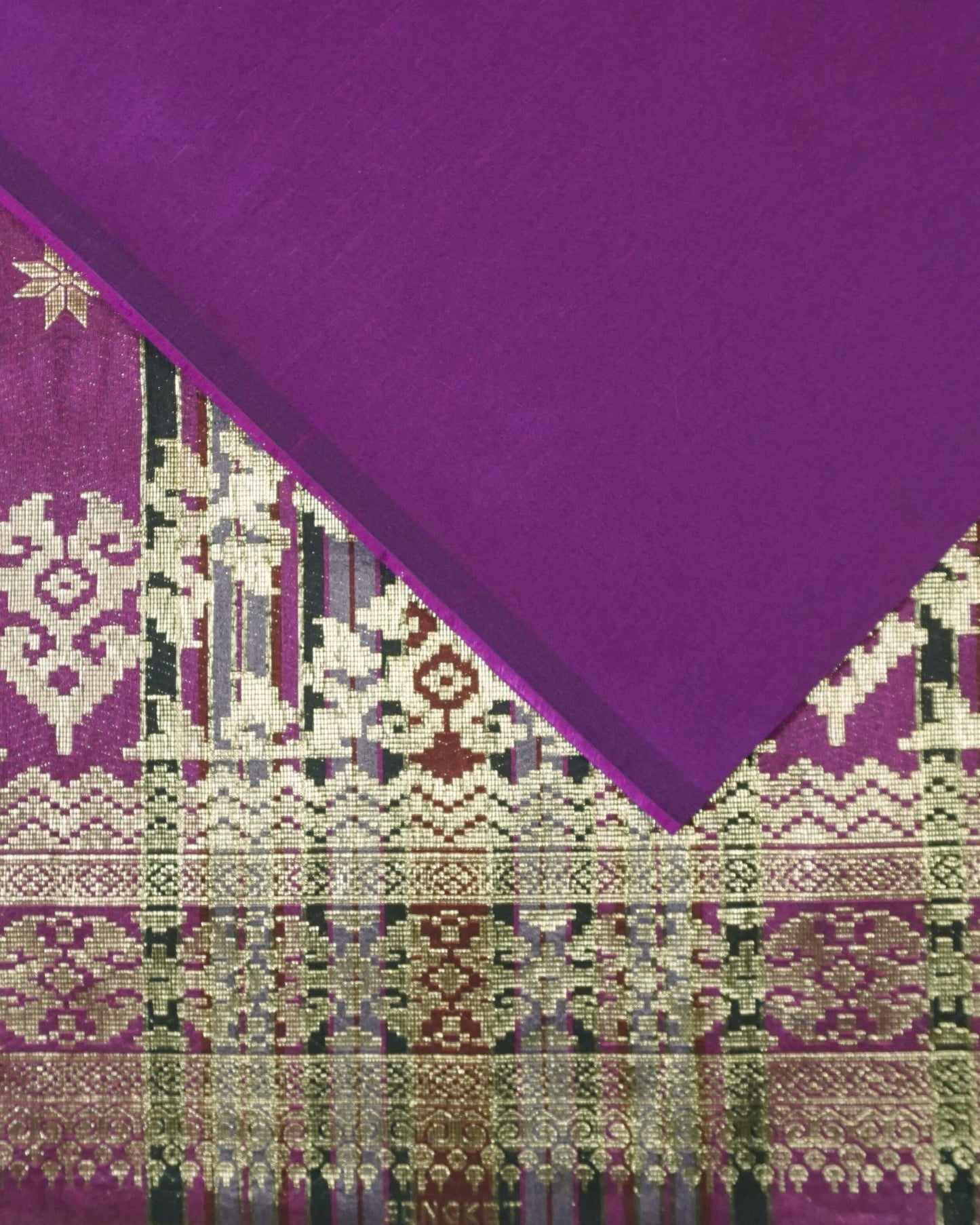 Metallic Gold Songket with Lucio Plain Dupion Combo Set