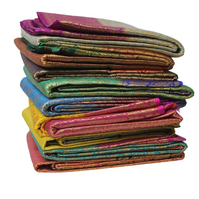 Copper Brocade Saree with Tassel