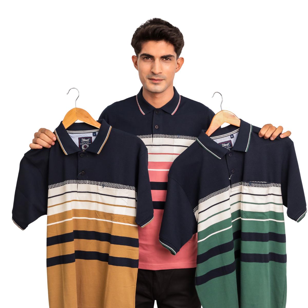 Men's Stripe Collar T-Shirt