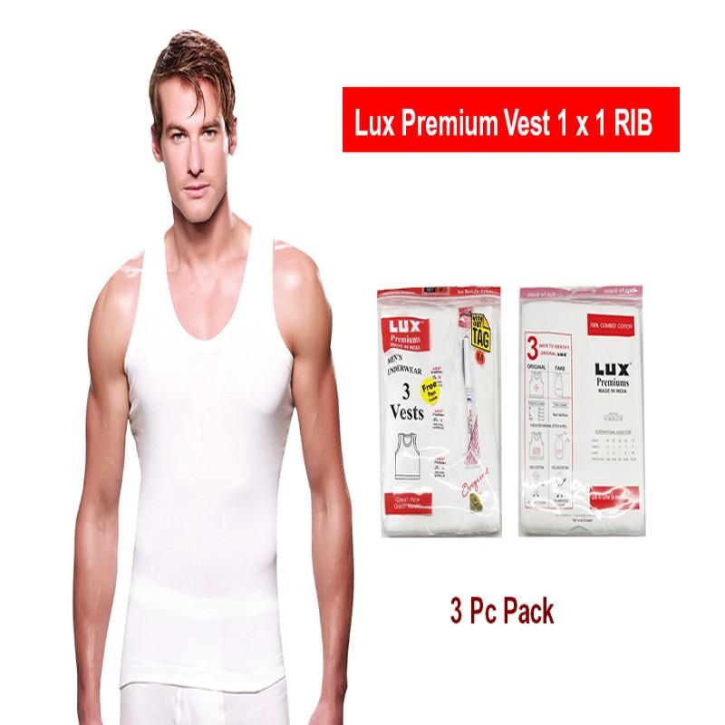 Lux Premium Men Innerwear Vest 3Pcs/Pack