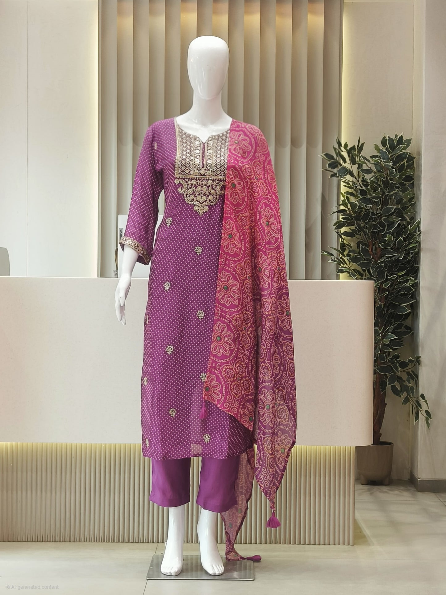 Gold Embroidered 3 pcs Set