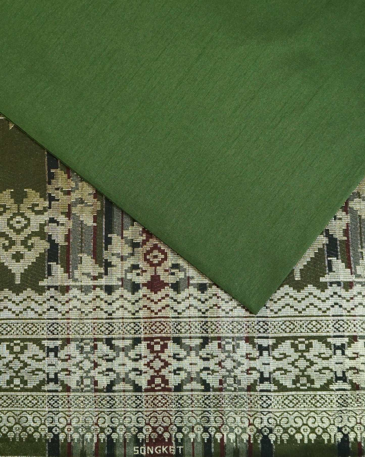 Metallic Gold Songket with Lucio Plain Dupion Combo Set