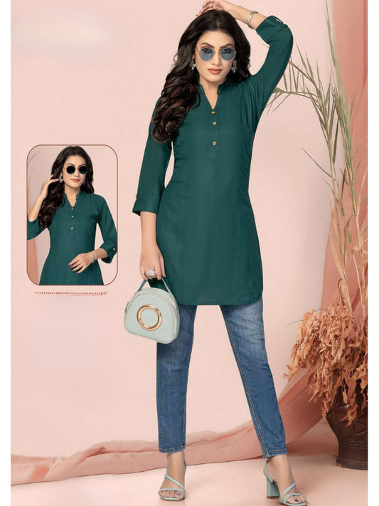 Krishana Heavy Rayon Print with Embroidery Kurti Top