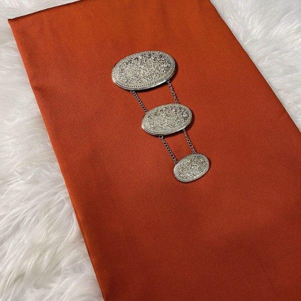 Orange Songket and Taffeta Plain Combo Set