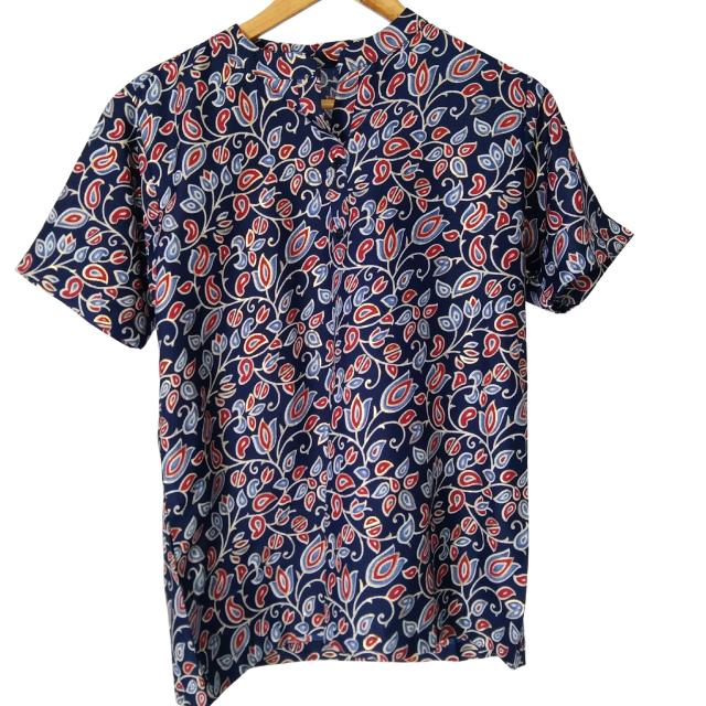 Utsav Floral Kurti Top with Mandarin Collar