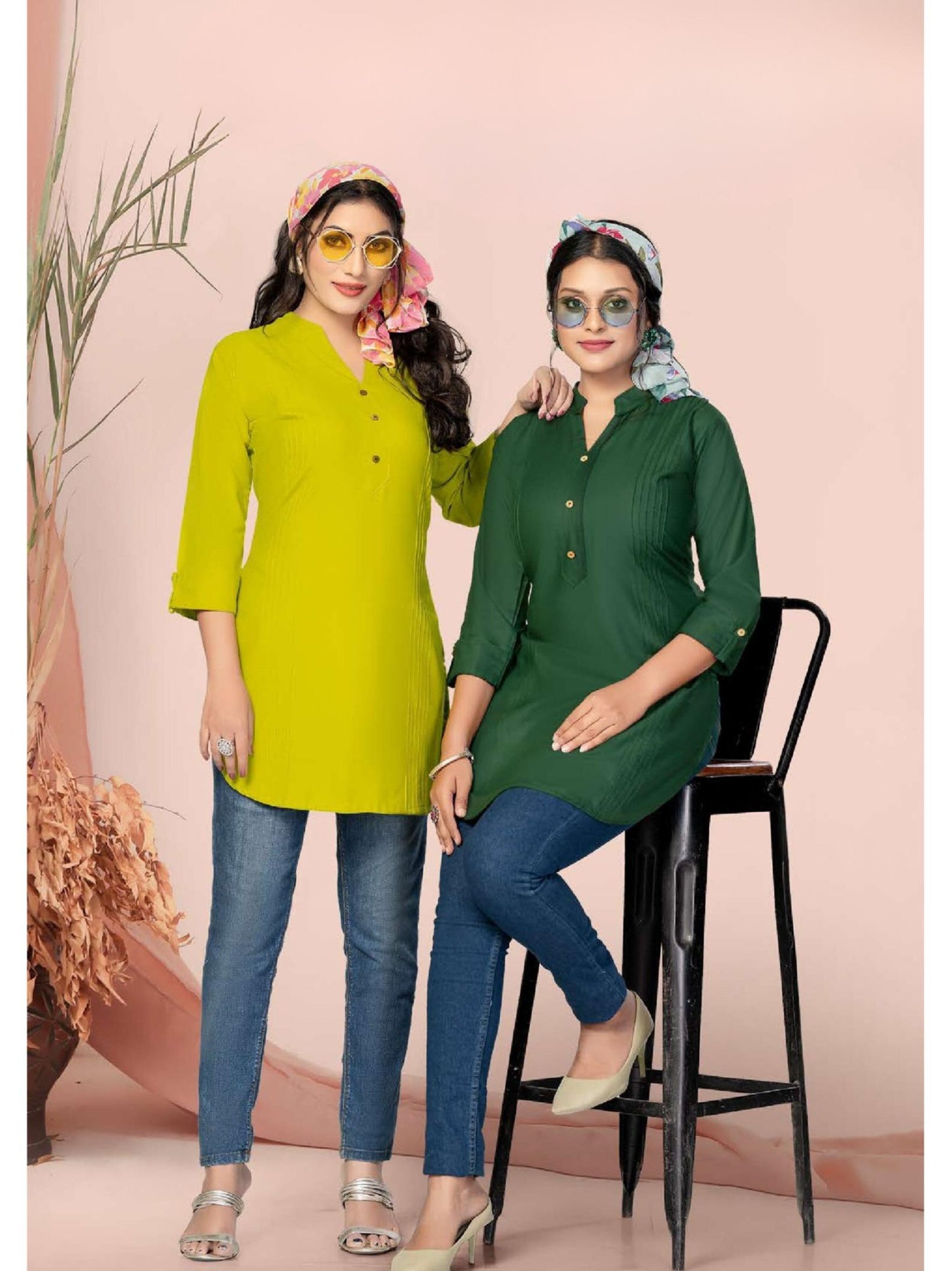 Krishana Heavy Rayon Print with Embroidery Kurti Top