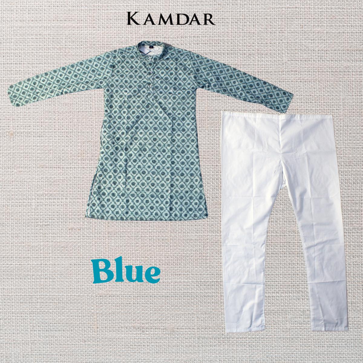 KAMDAR Jehan Kurta Set Kurta Kanak-kanak dengan Seluar Kurta Etnik Piyama untuk Kanak-kanak Lelaki, Pakaian Etnik India Mampu Milik Katun Kurta Budak Murah Fesyen Baju Deepavali
