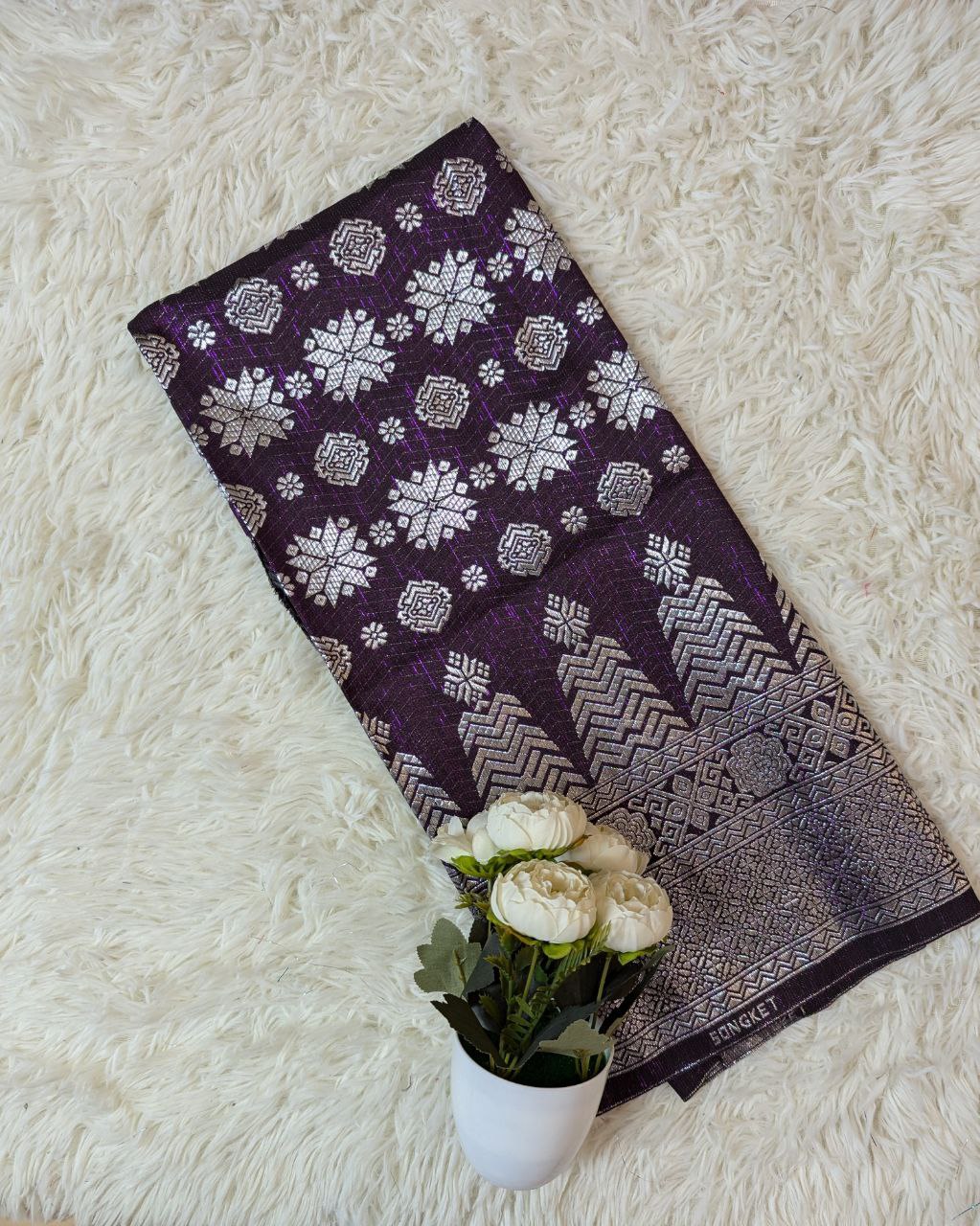 One Tone Metallic Songket 44"