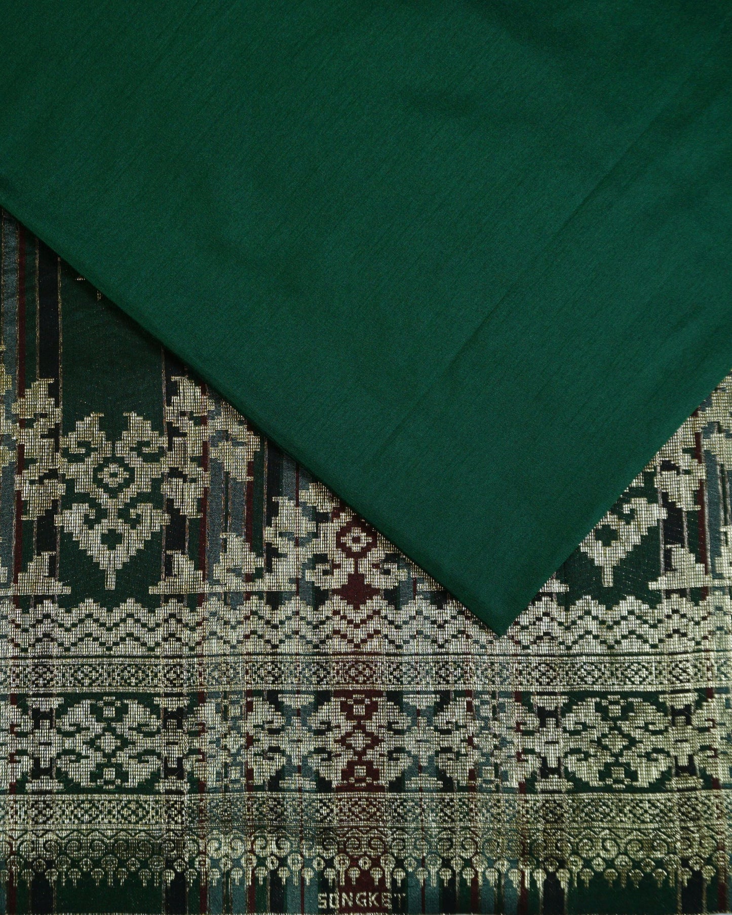 Metallic Gold Songket with Lucio Plain Dupion Combo Set