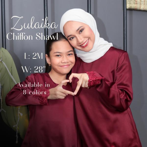 Zulaikha Chiffon Plain Shawl 2 Meter