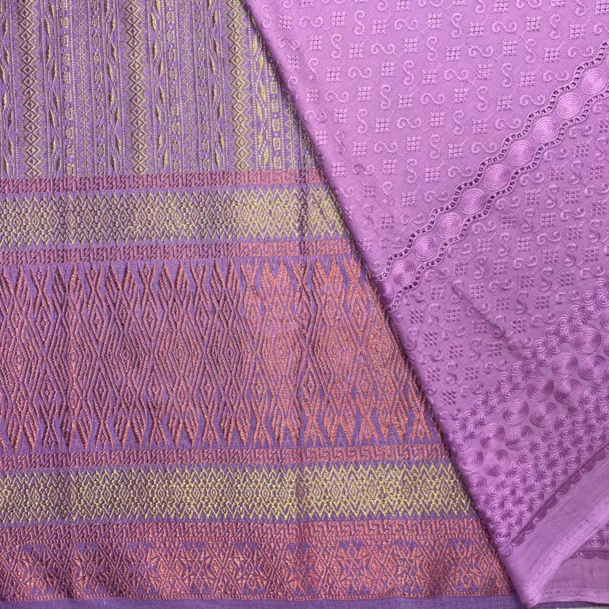 Diamond Gold Songket and Mix Cotton Embroidery Combo Set