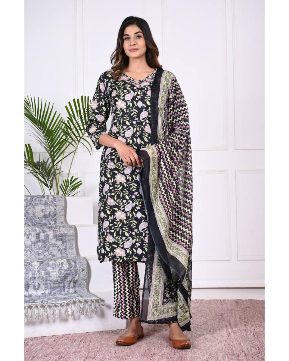 Diya Cotton Kurti Set with Dupatta