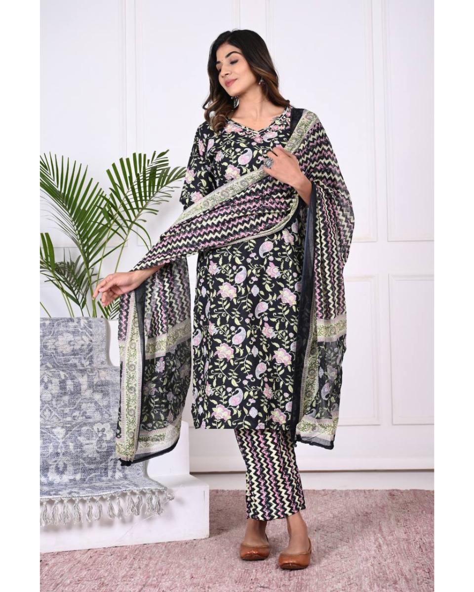 Diya Cotton Kurti Set with Dupatta