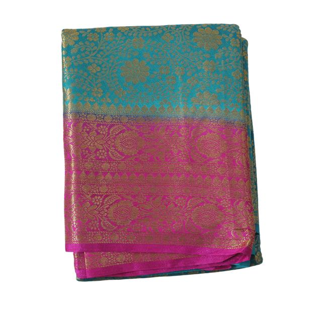 Copper Brocade Saree with Tassel