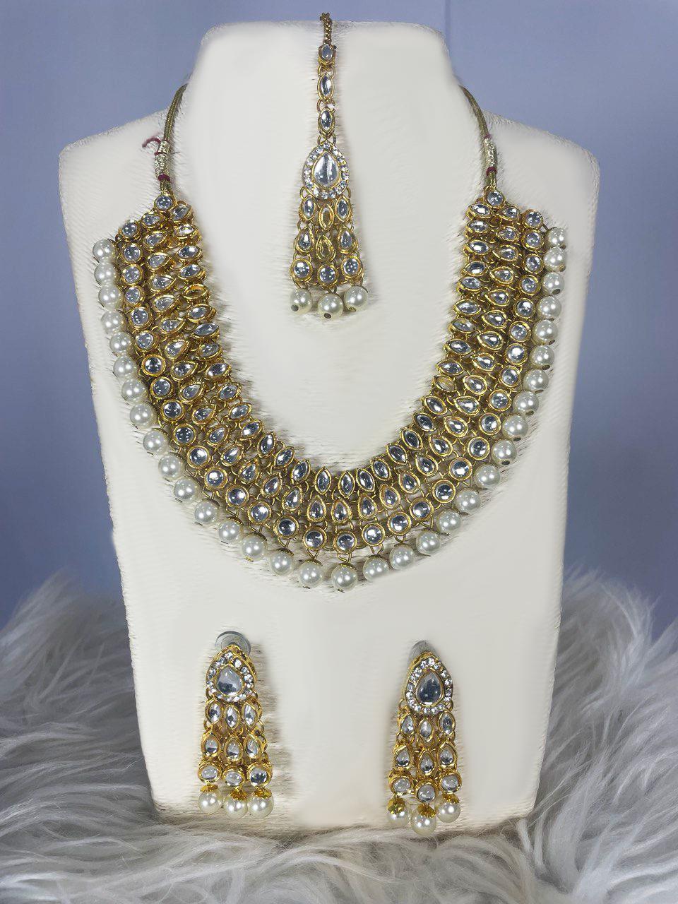 Barang Kemas Set Renda Kalung KAMDAR untuk Pakaian Wanita India untuk Perlawanan Majlis Perayaan Dengan Fesyen Saree Bollywood